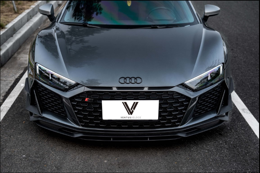 Audi R8 Gen 2 Facelift 2020 2021 2022 2023 with Aftermarket Parts - Front Lip Carbon Fiber / FRP from Ventus Veloce
