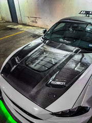 Ford Mustang Ecoboost V6 GT S550.1 2015-2017 & Mustang Ecoboost V6 GT March1 Bullitt S550.2 2018-2023 with Aftermarket Parts - "DAWN"  Hood Bonnet Carbon Fiber / FRP from Robot Craftsman