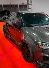 Audi RS3 S3 A3 8V/8V.5 2014 2015 2016 2017 2018 2019 2020 with Aftermarket Parts - Side Skirts Carbon Fiber from CMST Tuning