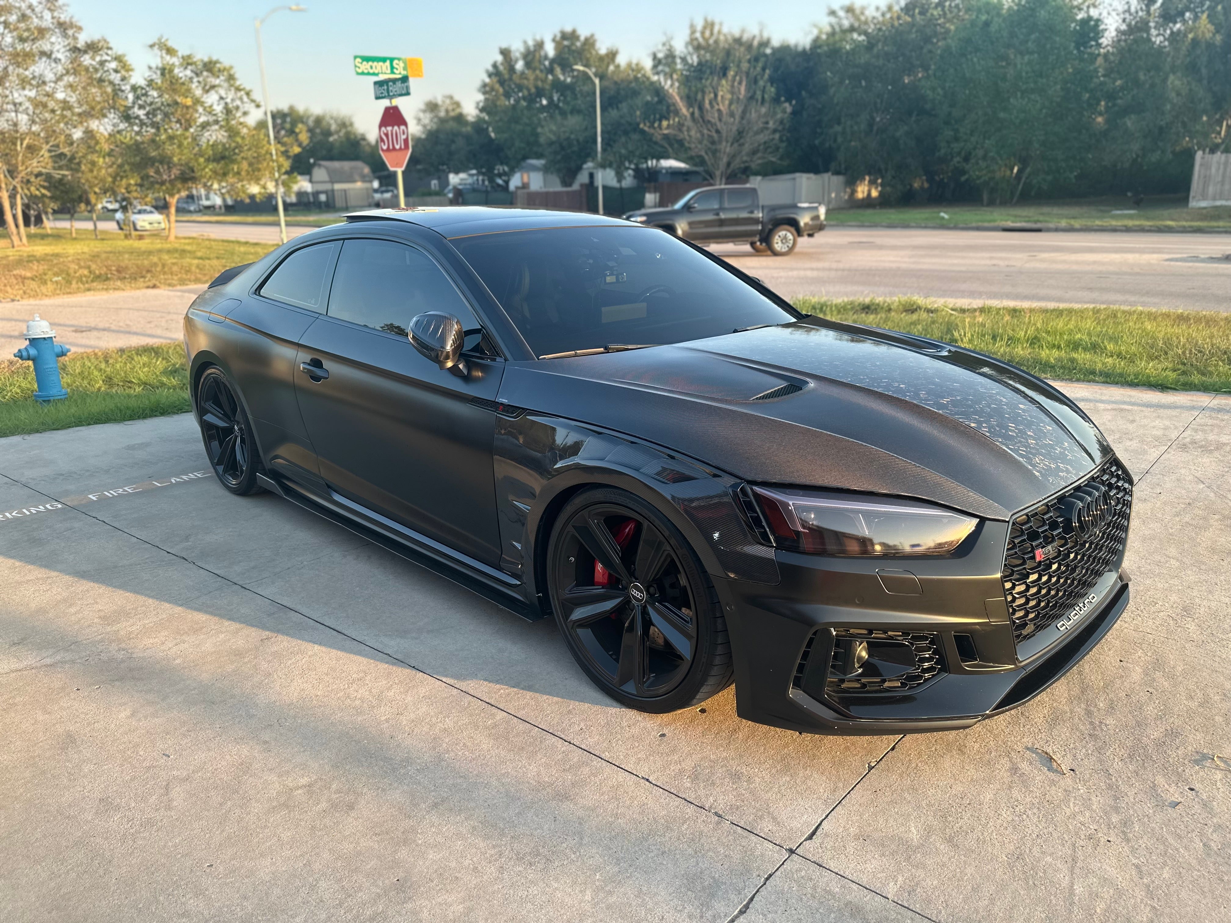 Audi RS5 S5 A5 B9 B9.5 2017 2018 2019 2020 2021 2022 2023 2024 with Aftermarket Parts - AE Style Hood Bonnet Carbon Fiber from?ArmorExtend