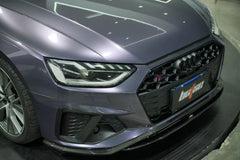 Audi S4 / A4 (with S-line bumper) B9.5 2020 2021 2022 2023 2024 with Aftermarket Parts - V2 Front Lip Pre-preg Carbon Fiber from BCTXE Tuning