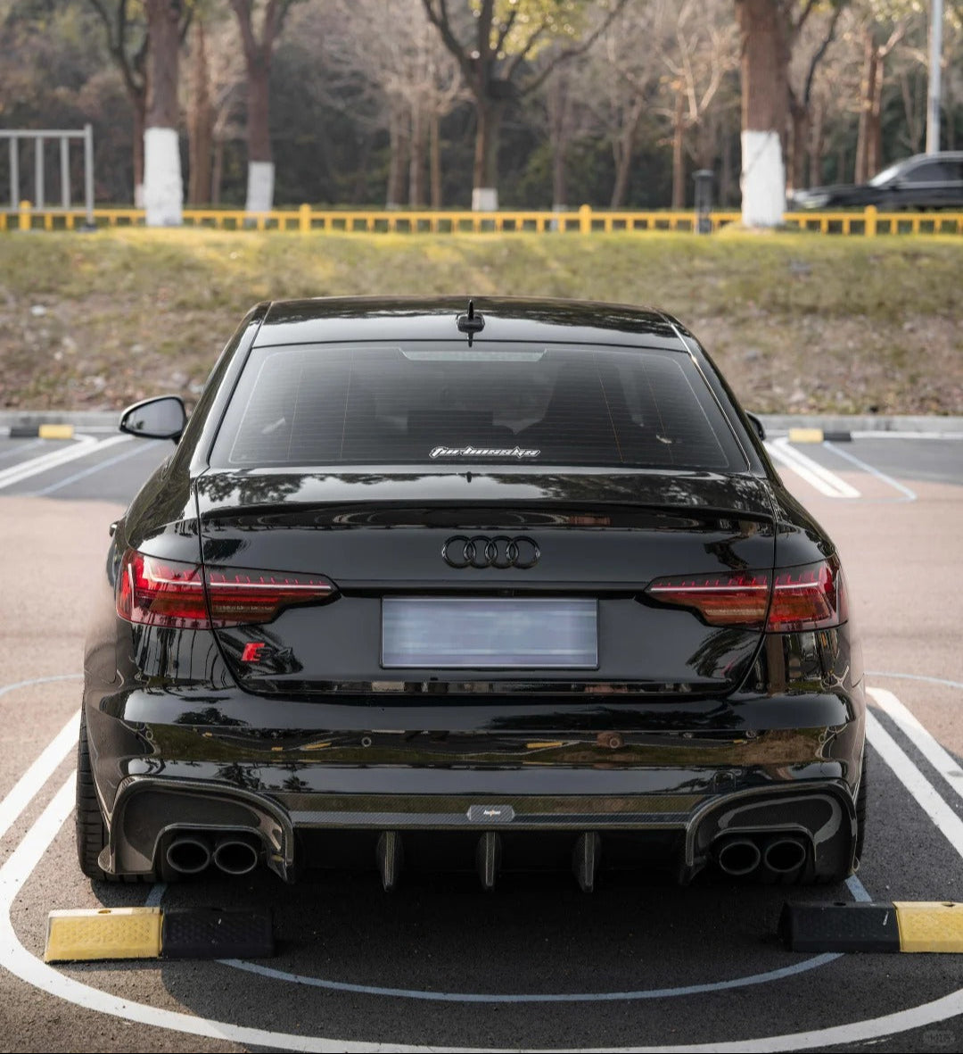 Audi S4 / A4 (With S-line Bumper) B9.5 2020-ON with Aftermarket Parts - V3 Style Rear Diffuser Pre-preg Carbon Fiber from BCTXE Tuning
