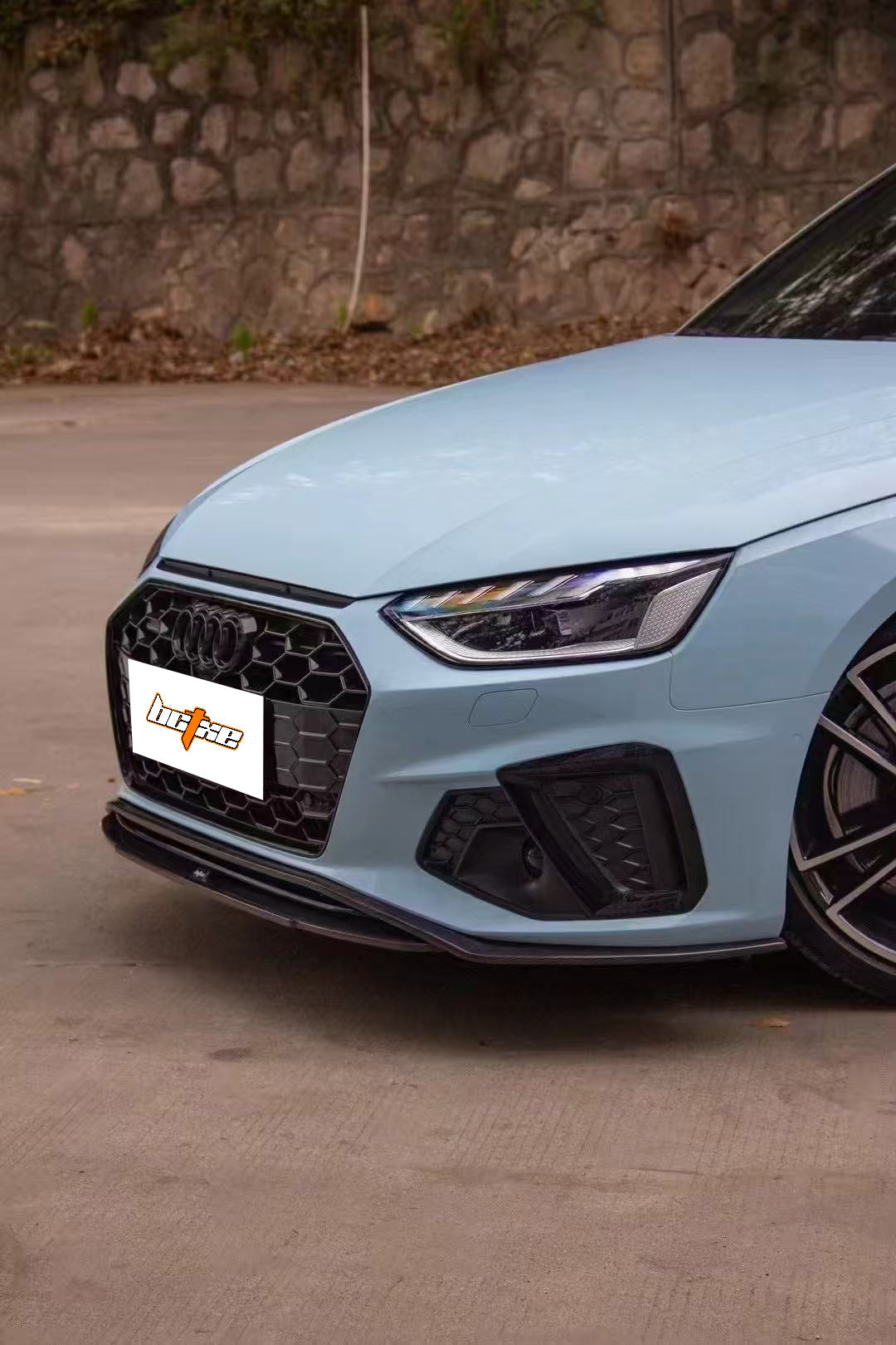 Audi S4 / A4 (with S-line bumper) B9.5 2020 2021 2022 2023 2024 with Aftermarket Parts - V2 Front Lip Pre-preg Carbon Fiber from BCTXE Tuning