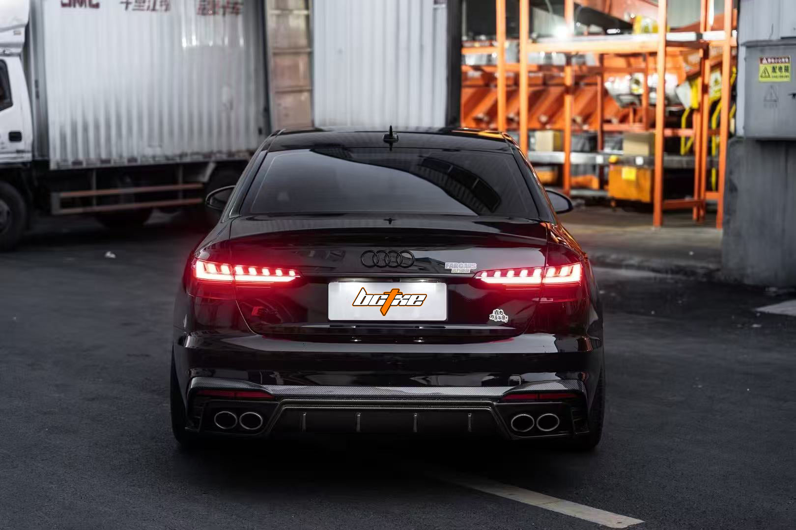 Audi S4 / A4 (With S-line Bumper) B9.5 2020-ON with Aftermarket Parts - With & Without Light Rear Diffuser Pre-preg Carbon Fiber from BCTXE Tuning