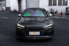 Audi S4 / A4 (with S-line bumper) B9.5 2020 2021 2022 2023 2024 with Aftermarket Parts - V2 Front Lip Pre-preg Carbon Fiber from BCTXE Tuning