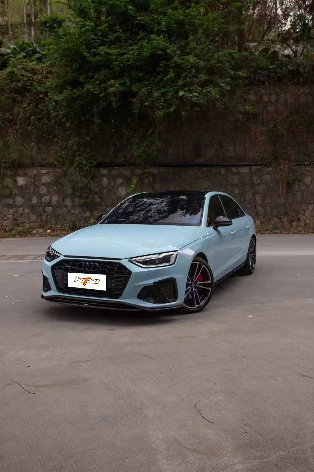 Audi S4 / A4 (with S-line bumper) B9.5 2020 2021 2022 2023 2024 with Aftermarket Parts - V2 Front Lip Pre-preg Carbon Fiber from BCTXE Tuning