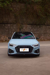 Audi S4 / A4 (with S-line bumper) B9.5 2020 2021 2022 2023 2024 with Aftermarket Parts - V2 Front Lip Pre-preg Carbon Fiber from BCTXE Tuning