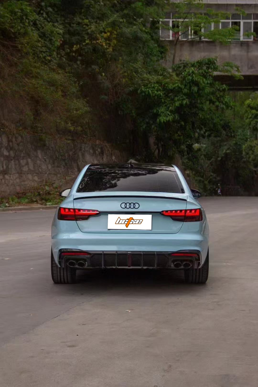 Audi S4 / A4 (With S-line Bumper) B9.5 2020-ON with Aftermarket Parts - With & Without Light Rear Diffuser Pre-preg Carbon Fiber from BCTXE Tuning