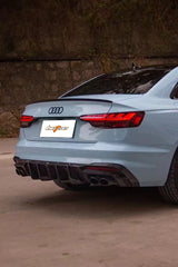 Audi S4 / A4 (With S-line Bumper) B9.5 2020-ON with Aftermarket Parts - With & Without Light Rear Diffuser Pre-preg Carbon Fiber from BCTXE Tuning