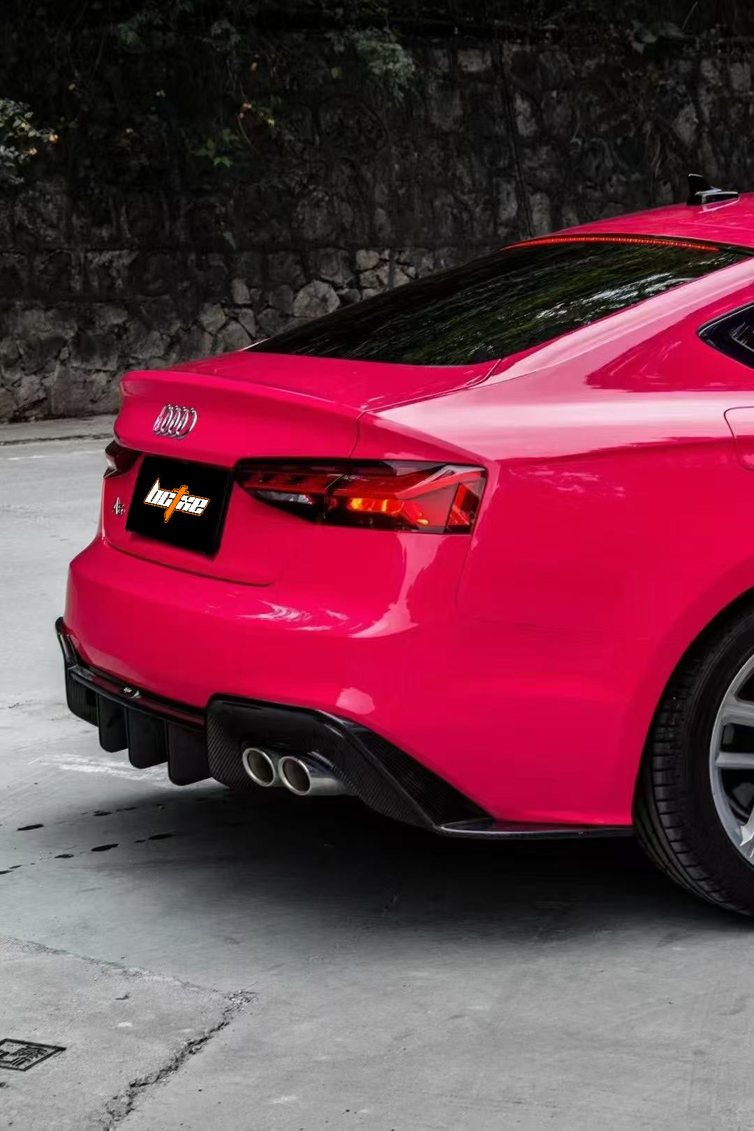 Audi S5 A5 (with s-line bumper, does not base model) B9.5 2020 2021 2022 2023 2024 with Aftermarket Parts - V1 Rear Diffuser Pre-preg Carbon Fiber from BCTXE Tuning