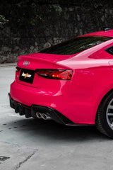 Audi S5 A5 (with s-line bumper, does not base model) B9.5 2020 2021 2022 2023 2024 with Aftermarket Parts - V1 Rear Diffuser Pre-preg Carbon Fiber from BCTXE Tuning