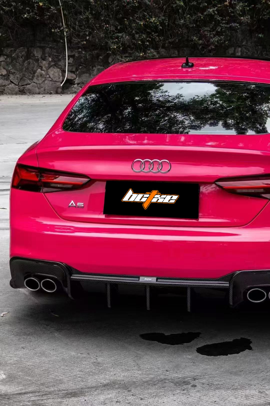Audi S5 A5 (with s-line bumper, does not base model) B9.5 2020 2021 2022 2023 2024 with Aftermarket Parts - V1 Rear Diffuser Pre-preg Carbon Fiber from BCTXE Tuning