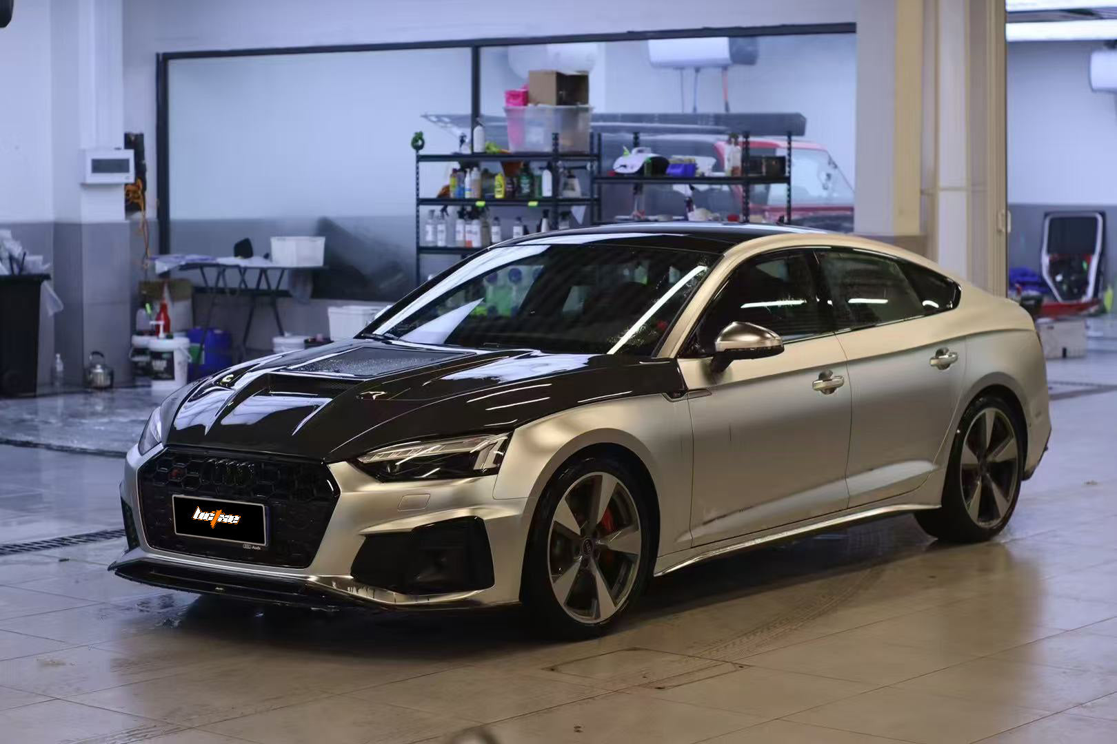 Audi S5 A5 (with s-line bumper, does not base model) B9.5 2020 2021 2022 2023 2024 with Aftermarket Parts - Front Lip Pre-preg Carbon Fiber from BCTXE Tuning