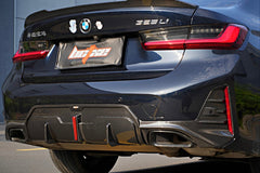 BMW 3 Series 330i (with M-package bumper, does not fit base model) M340i G20 G21 LCI 2023 2024 with Aftermarket Parts - Rear Diffuser Pre-preg Carbon Fiber from BCTXE Tuning