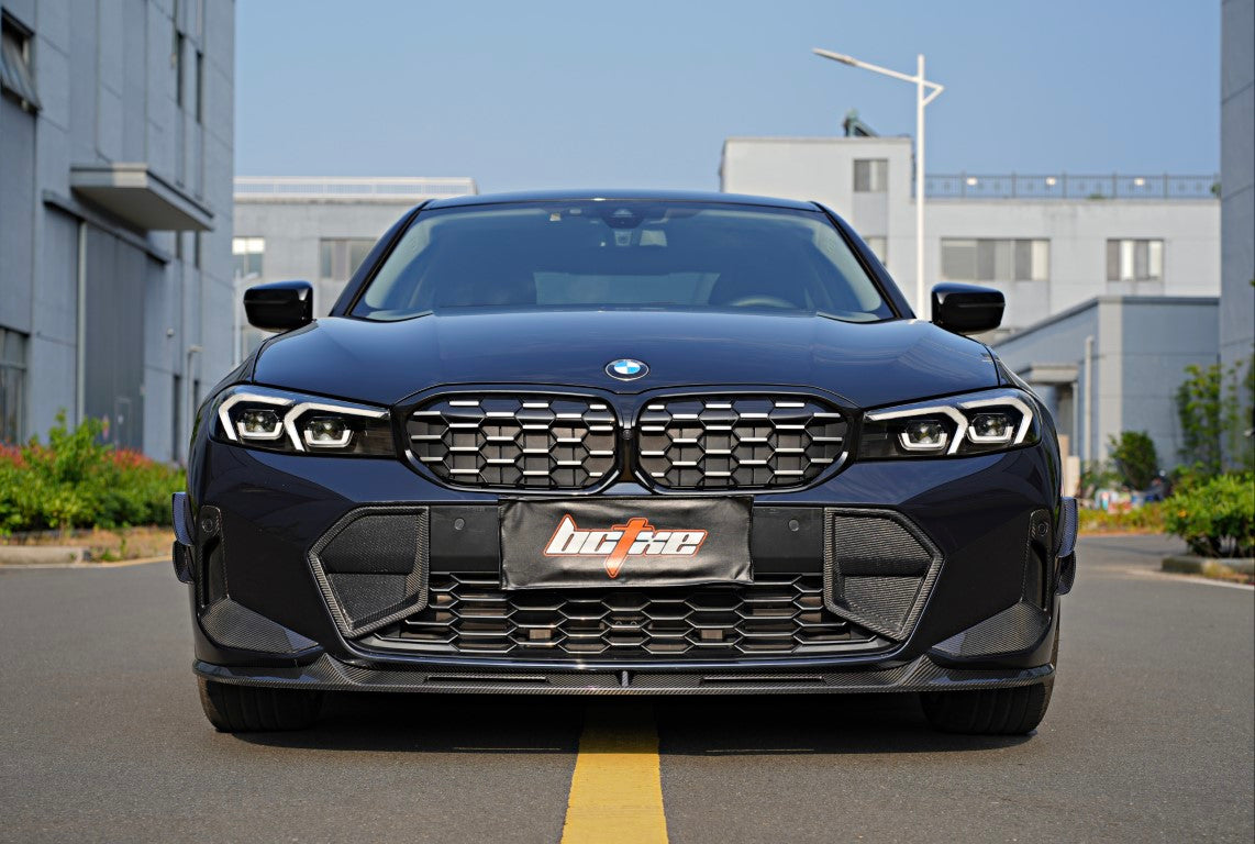 BMW 3 Series 330i (with M-package bumper, does not fit base model) M340i G20 G21 LCI 2023 2024 with Aftermarket Parts - Upper Valences Trim Pre-preg Carbon Fiber from BCTXE Tuning