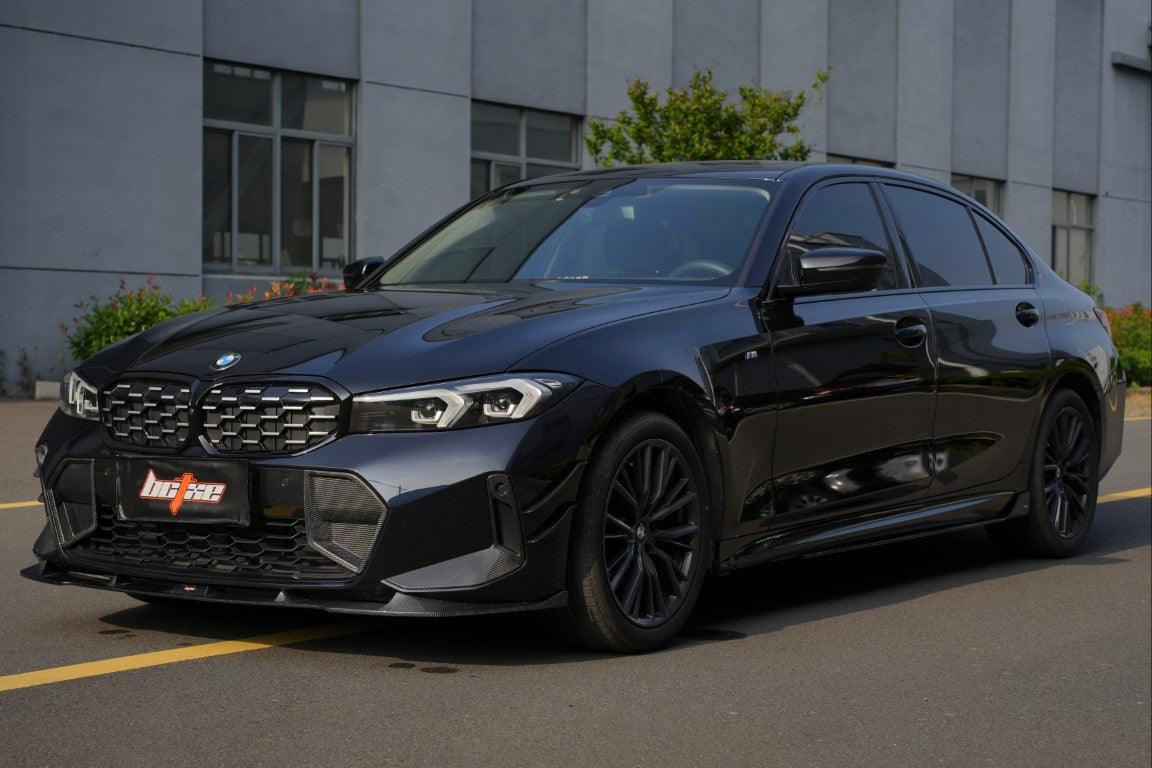 BMW 3 Series 330i (with M-package bumper, does not fit base model) M340i G20 G21 LCI 2023-ON with Aftermarket Parts - Front Intake Vents Cover Carbon Fiber from BCTXE Tuning