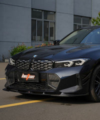 BMW 3 Series 330i (with M-package bumper, does not fit base model) M340i G20 G21 LCI 2023 2024 with Aftermarket Parts - V1 Style Front Lip Carbon Fiber from BCTXE Tuning