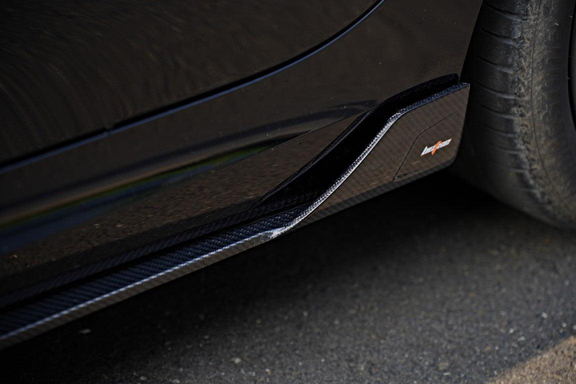 BMW 3 Series G20 330i M340i LCI 2023 2024 with Aftermarket Parts - V2 Style Side Skirts Carbon Fiber from BCTXE Tuning