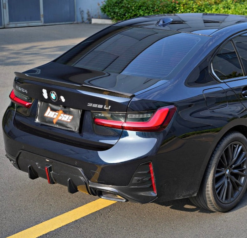 BMW M3 G80 2021 2022 2023 2024 & 3 Series 330i M340i (Fits Both Pre-LCI & LCI) 2019 2020 2021 2022 2023 2024 with Aftermarket Parts - Rear Spoiler Pre-preg Carbon Fiber from BCTXE Tuning