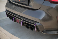 BMW M4 G82 G83 2021 2022 2023 2024 with Aftermarket Parts - V2 Style Rear Diffuser & Canards Pre-preg Carbon Fiber from BCTXE Tuning