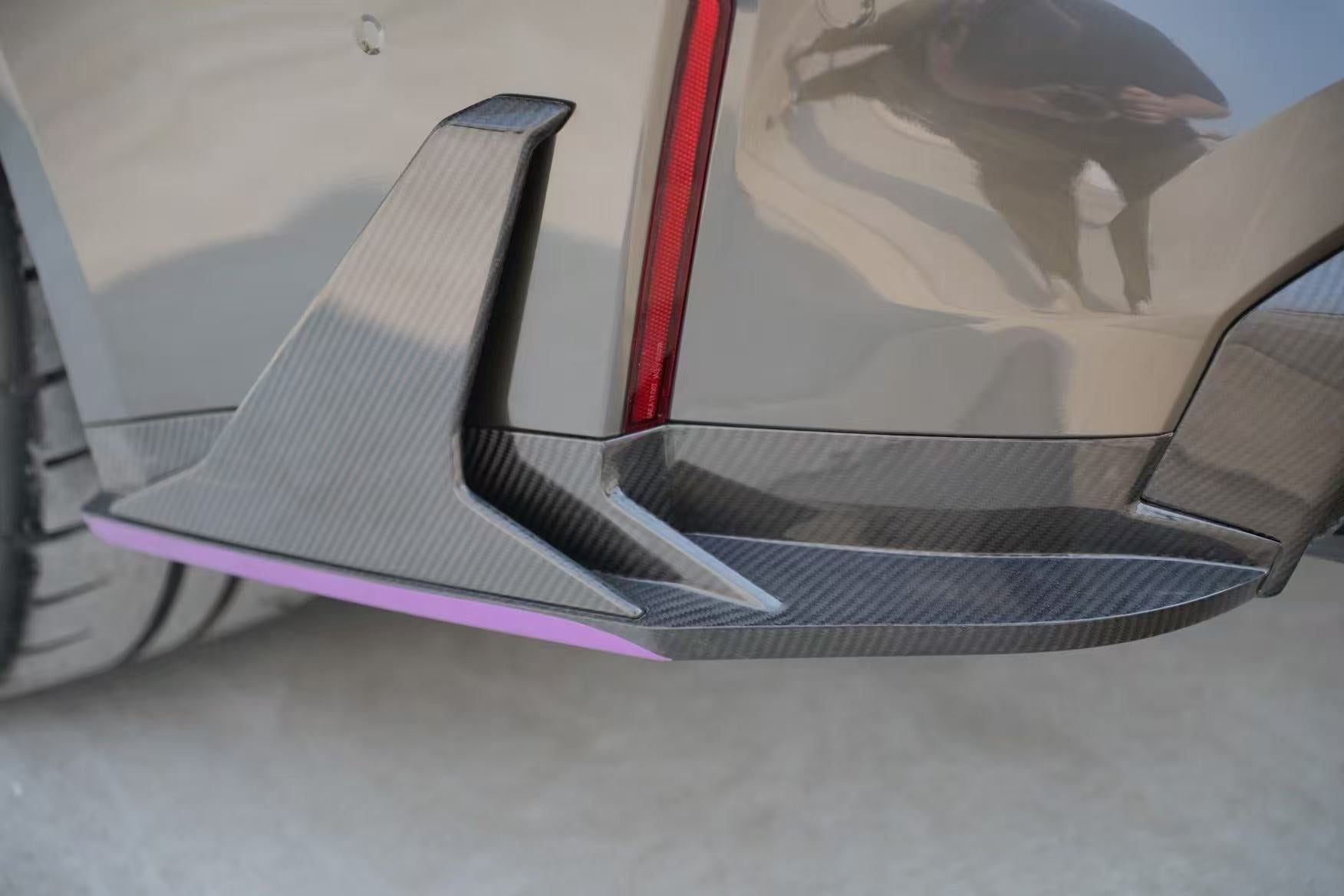 BMW M4 G82 G83 2021 2022 2023 2024 with Aftermarket Parts - V2 Style Rear Diffuser & Canards Pre-preg Carbon Fiber from BCTXE Tuning