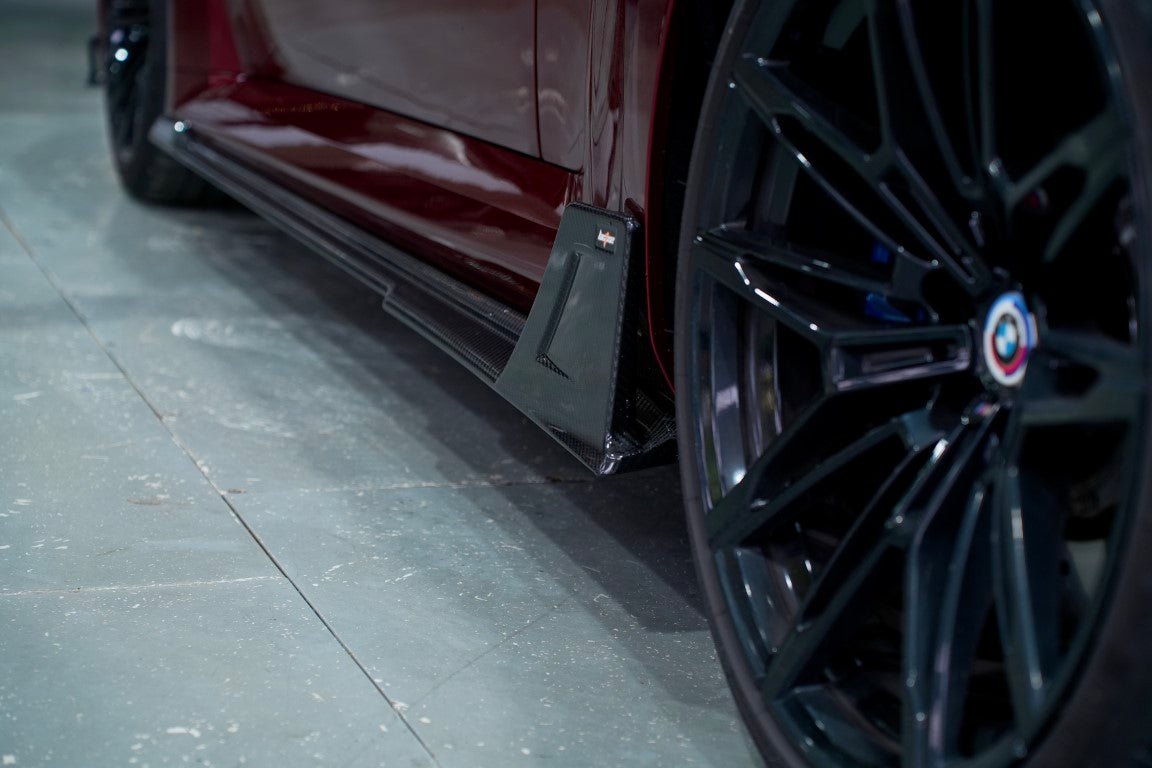 BMW M2 / M2C G87 2023 2024 with Aftermarket Parts - Side Skirts Pre-preg Carbon Fiber from BCTXE Tuning