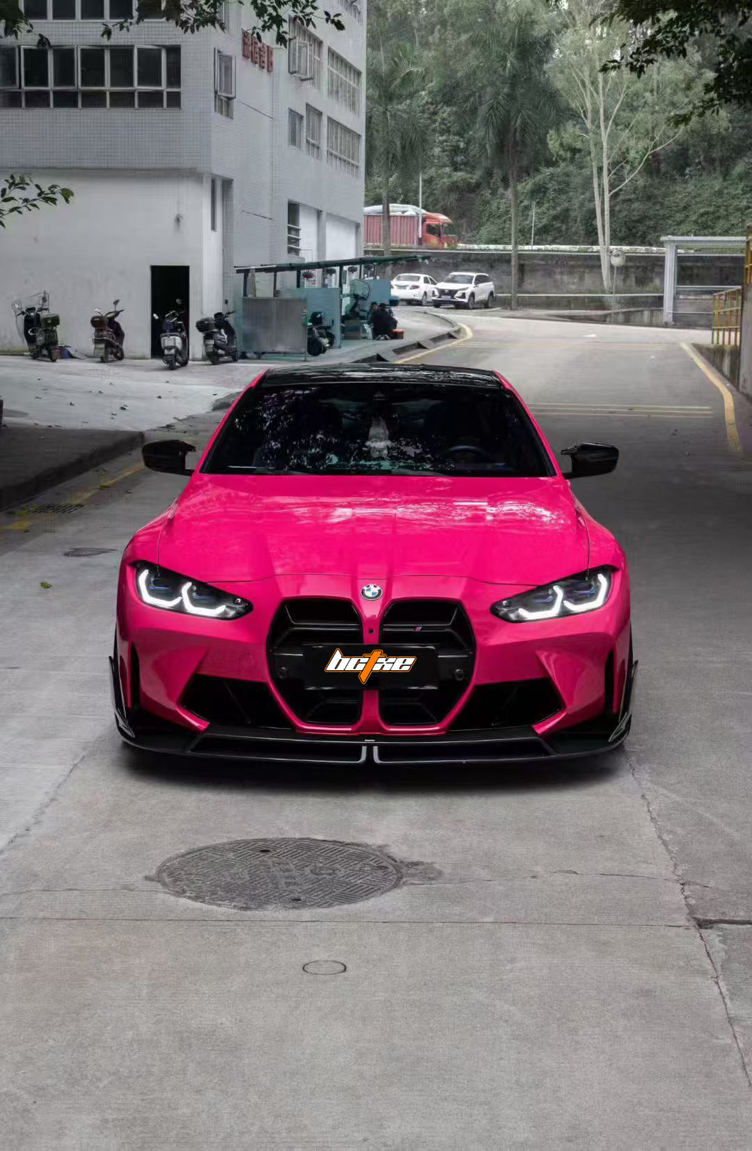 BMW M3 G80 G81 2021-ON & M4 G82 G83 2021-ON with Aftermarket Parts - V3 Style Pre-preg Carbon Fiber Front Lip from BCTXE Tuning