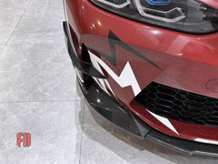 BMW M3 G80 G81 & M4 G82 G83 2021 2022 2023 2024 with Aftermarket Parts - V2 Style Front Lip Pre-preg Carbon Fiber from BCTXE Tuning