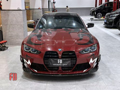 BMW M3 G80 G81 & M4 G82 G83 2021 2022 2023 2024 with Aftermarket Parts - V2 Style Front Lip Pre-preg Carbon Fiber from BCTXE Tuning