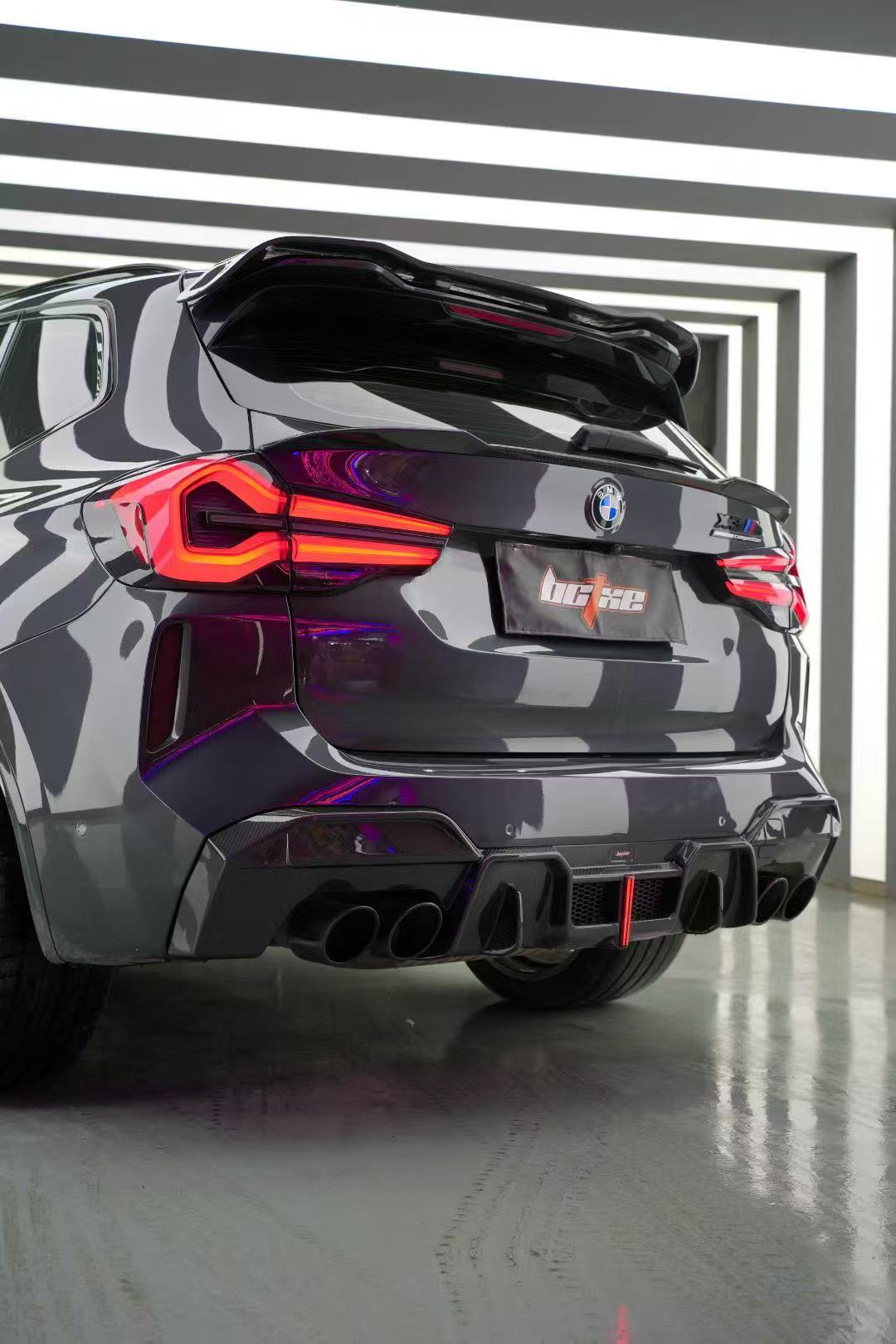 BMW X3 G01 LCI 2022 2023 2024 & X3M X3MC F97 LCI 2022 2023 2024 with Aftermarket Parts - Rear Diffuser Pre-preg Carbon Fiber from BCTXE Tuning