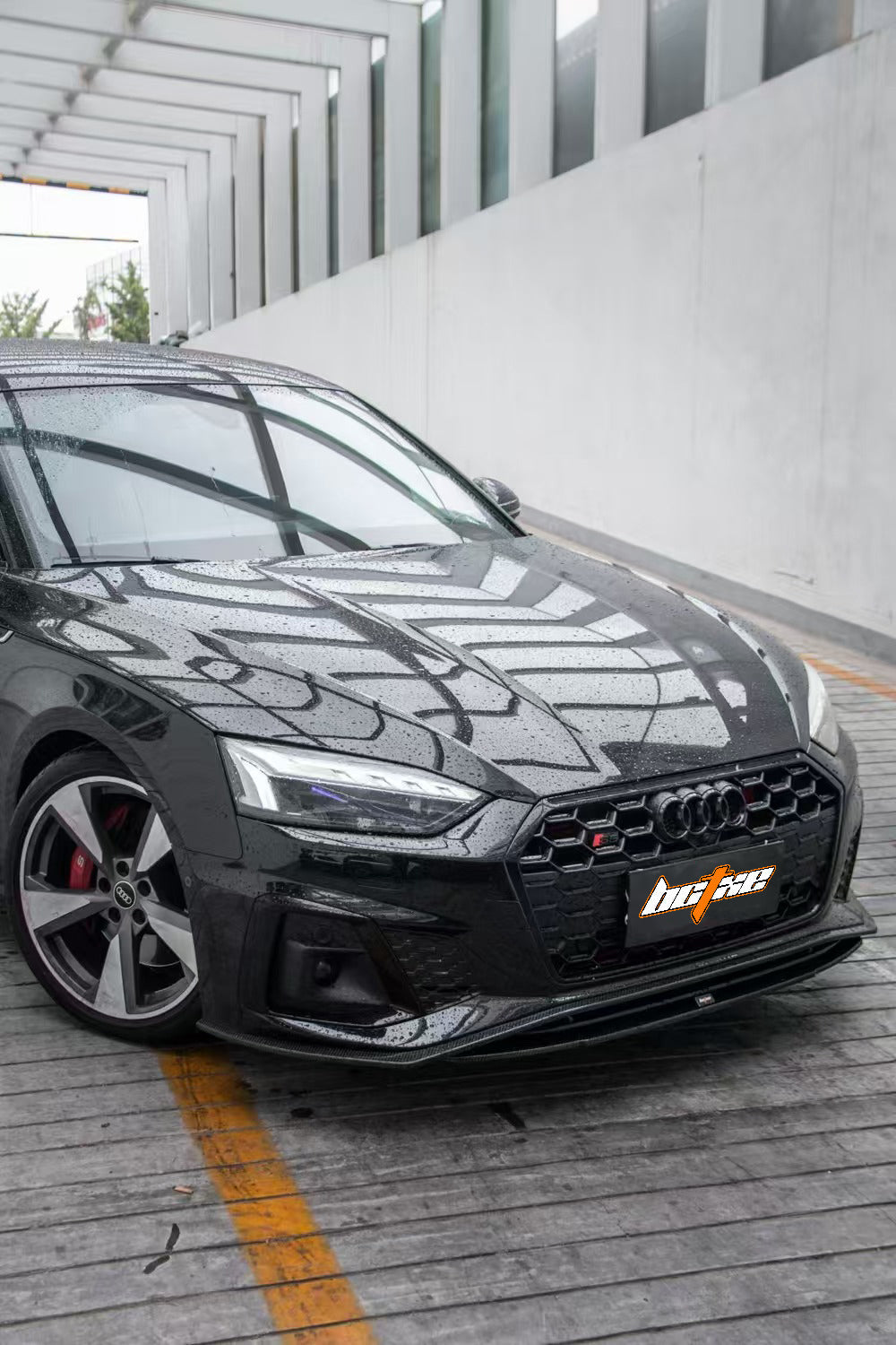 Audi S5 A5 (with s-line bumper, does not base model) B9.5 2020 2021 2022 2023 2024 with Aftermarket Parts - Front Lip Pre-preg Carbon Fiber from BCTXE Tuning