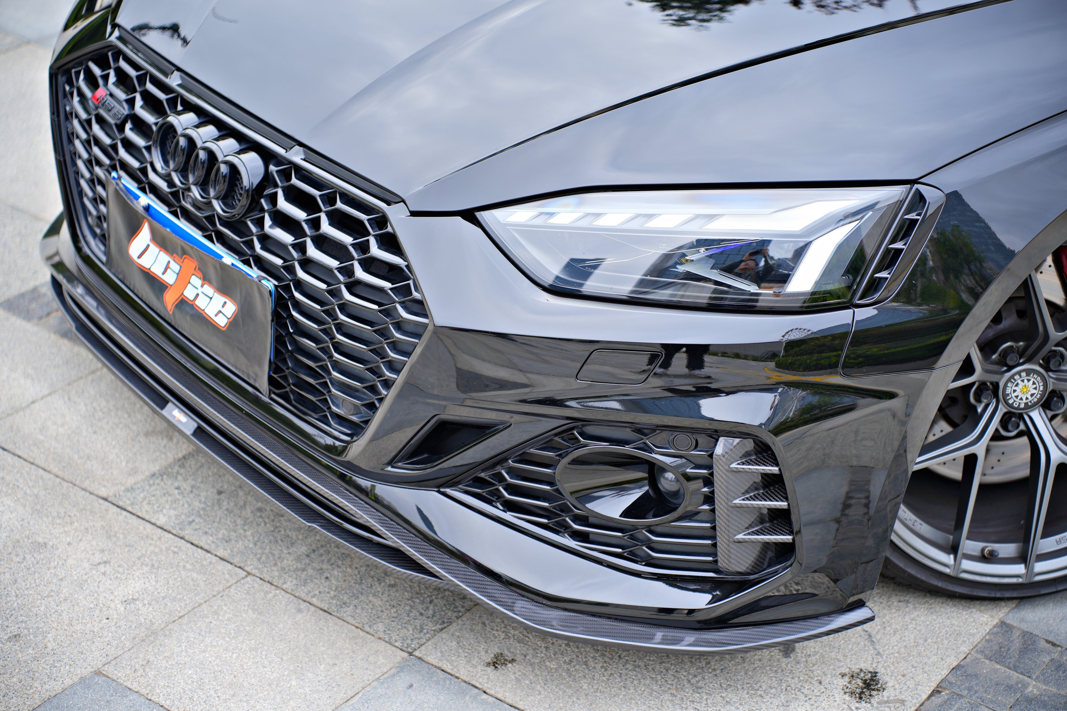 Audi RS5 B9.5 2020-ON with Aftermarket Parts - Front Lip Pre-preg Carbon Fiber from BCTXE Tuning