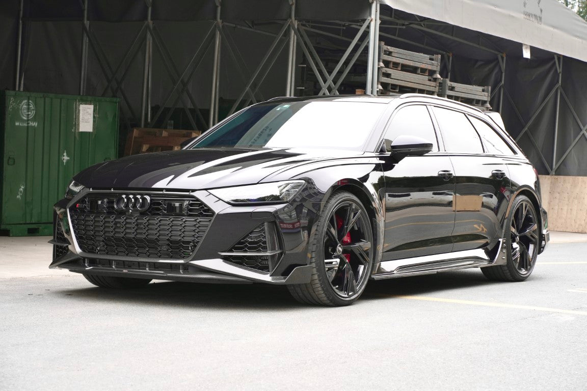 Audi RS6 C8 2020-ON & RS7 C8 2020-ON with Aftermarket Parts - Front Lip Pre-preg Carbon Fiber from BCTXE Tuning