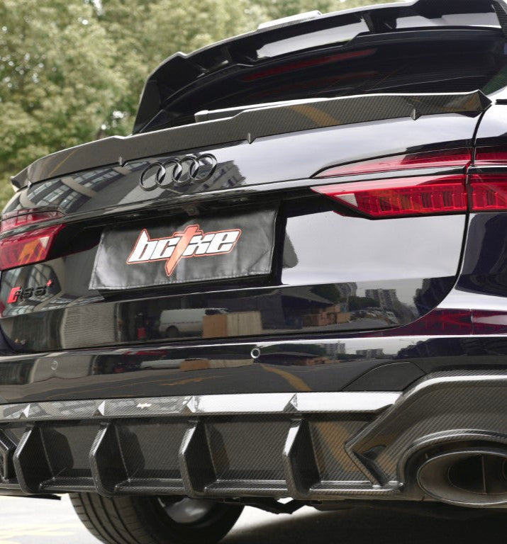 Audi RS6 C8 2020-ON with Aftermarket Parts - Rear Lip Spoiler Carbon Fiber from BCTXE Tuning