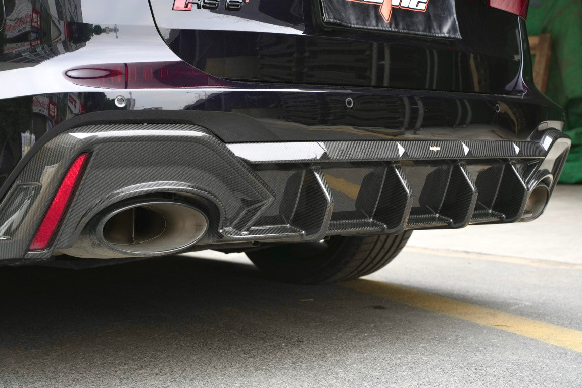 Audi RS6 C8 2020-ON & RS7 C8 2020-ON with Aftermarket Parts - Rear Diffuser & Canards Carbon Fiber from BCTXE Tuning