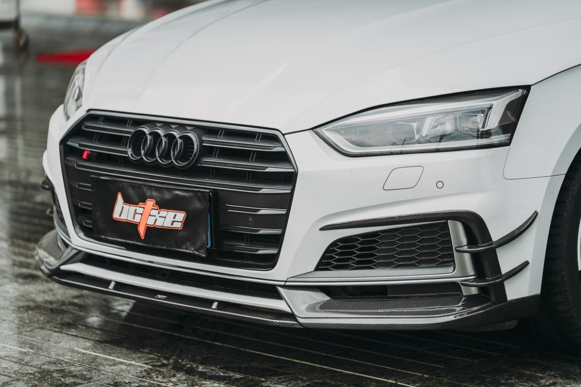Audi S5 A5 S-line (with s-line bumper, does not base model) B9 2017 2018 2019 with Aftermarket Parts - Front Lip Carbon Fiber from BCTXE Tuning