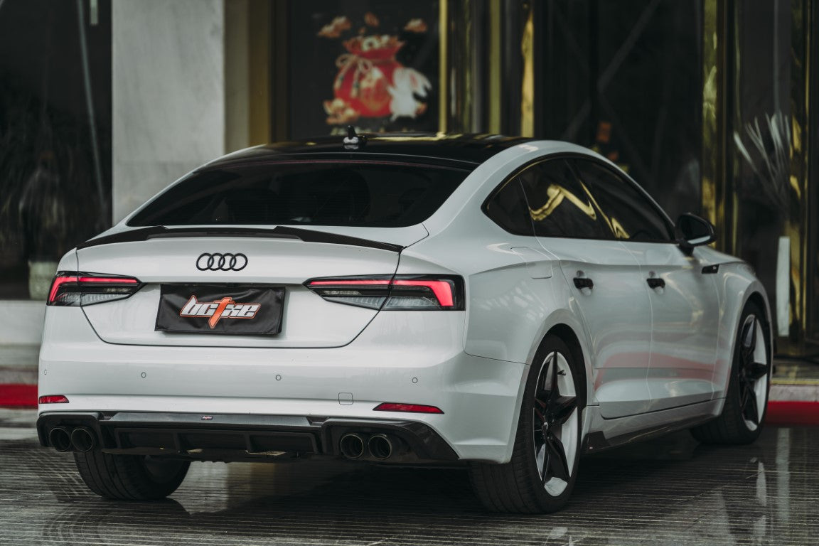 Audi RS5 S5 A5 B9 B9.5 2017-ON with BCTXE Tuning's Aftermarket Parts - Rear Lip Spoiler Carbon Fiber. A complete transformation of style and performance.