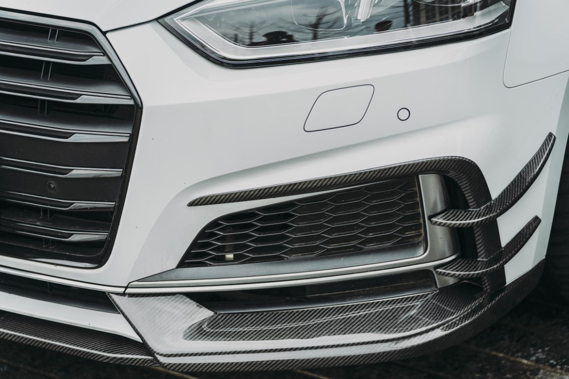 Audi S5 A5 S-line (with s-line bumper, does not base model) B9 2017 2018 2019 with Aftermarket Parts - Front Canards Carbon Fiber from BCTXE Tuning
