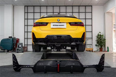 BMW 3 Series 330i (with M-package bumper, does not fit base model) M340i G20 G21 LCI 2023 2024 with Aftermarket Parts - Rear Diffuser Pre-preg Carbon Fiber from BCTXE Tuning