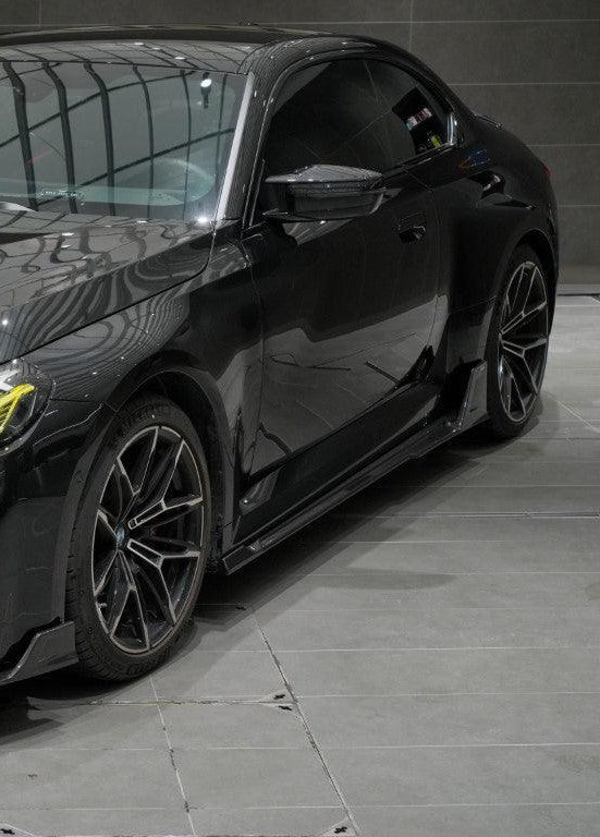 BMW M2 / M2C G87 2023 2024 with Aftermarket Parts - Side Skirts Pre-preg Carbon Fiber from BCTXE Tuning