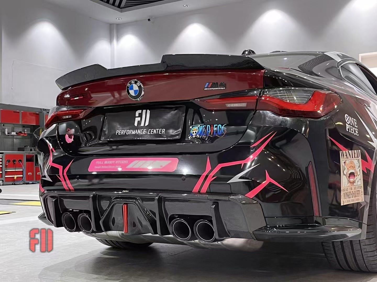 BMW M4 G82 G83 2021 2022 2023 2024 with Aftermarket Parts - V3 Rear Diffuser & Canards Pre-preg Carbon Fiber from BCTXE Tuning