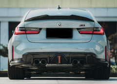 BMW M4 G82 G83 2021 2022 2023 2024 with Aftermarket Parts - V3 Rear Diffuser & Canards Pre-preg Carbon Fiber from BCTXE Tuning