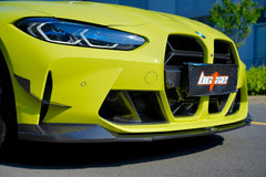 BMW M3 G80 G81 & M4 G82 G83 2021 2022 2023 2024 with Aftermarket Parts - V2 Style Front Lip Pre-preg Carbon Fiber from BCTXE Tuning