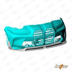 BMW M3 G80 G81 & M4 G82 G83 2021 2022 2023 2024 with Aftermarket Parts - V2 Style Front Lip Pre-preg Carbon Fiber from BCTXE Tuning