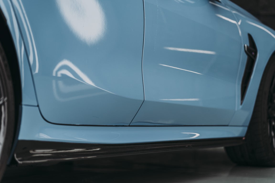 BMW M8 F91 F92 2019-ON & M8 F93 2019 2020 2021 2022 2023 2024 with Aftermarket Parts - Side Skirts Pre-preg Carbon Fiber from BCTXE Tuning