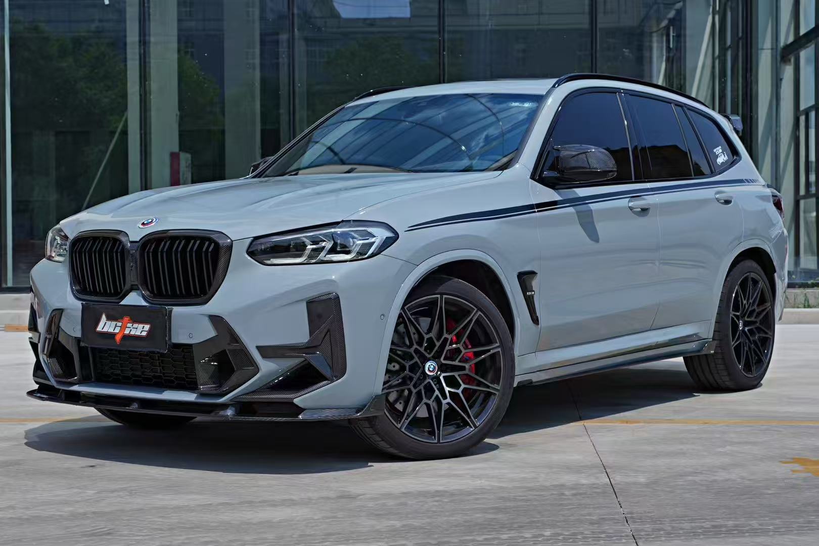 BMW X3M X3MC F97 LCI 2022 2023 2024 & X4M X4MC F98 LCI 2022 2023 2024 with Aftermarket Parts - Fiber Side Vent Bumper Valences Pre-preg Carbon from BCTXE Tuning
