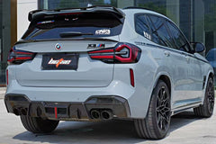 BMW X3M X3MC (F97) LCI 2022 2023 2024 with Aftermarket Parts - Rear Roof Spoiler Pre-preg Carbon Fiber from BCTXE Tuning