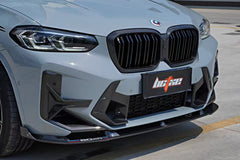 BMW X3M X3MC F97 LCI 2022 2023 2024 & X4M X4MC F98 LCI 2022 2023 2024 with Aftermarket Parts - Middle Vent Bumper Valences Pre-preg Carbon Fiber from BCTXE Tuning