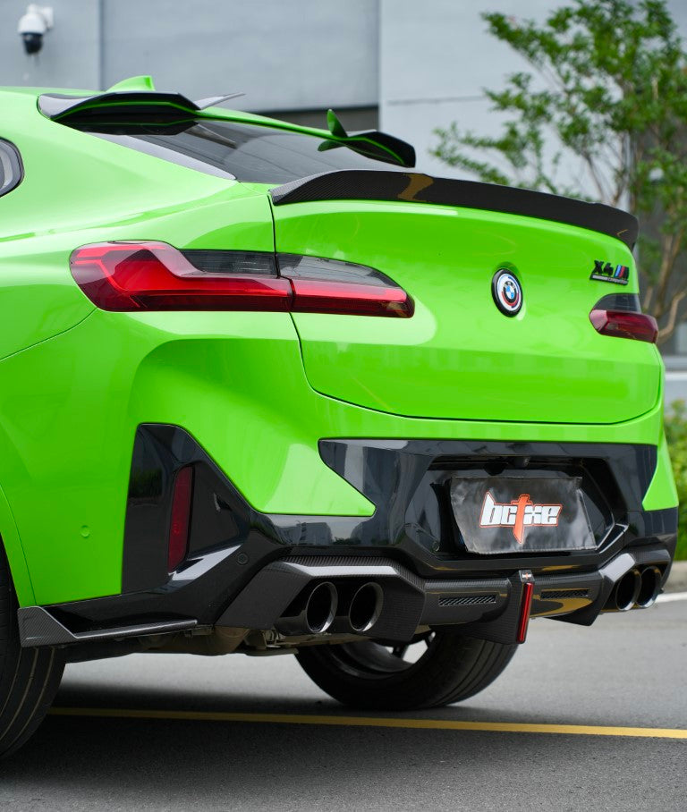 BMW X4M X4MC F98 LCI 2022 2023 2024 with Aftermarket Parts - Rear Diffuser & Canards Carbon Fiber from BCTXE Tuning