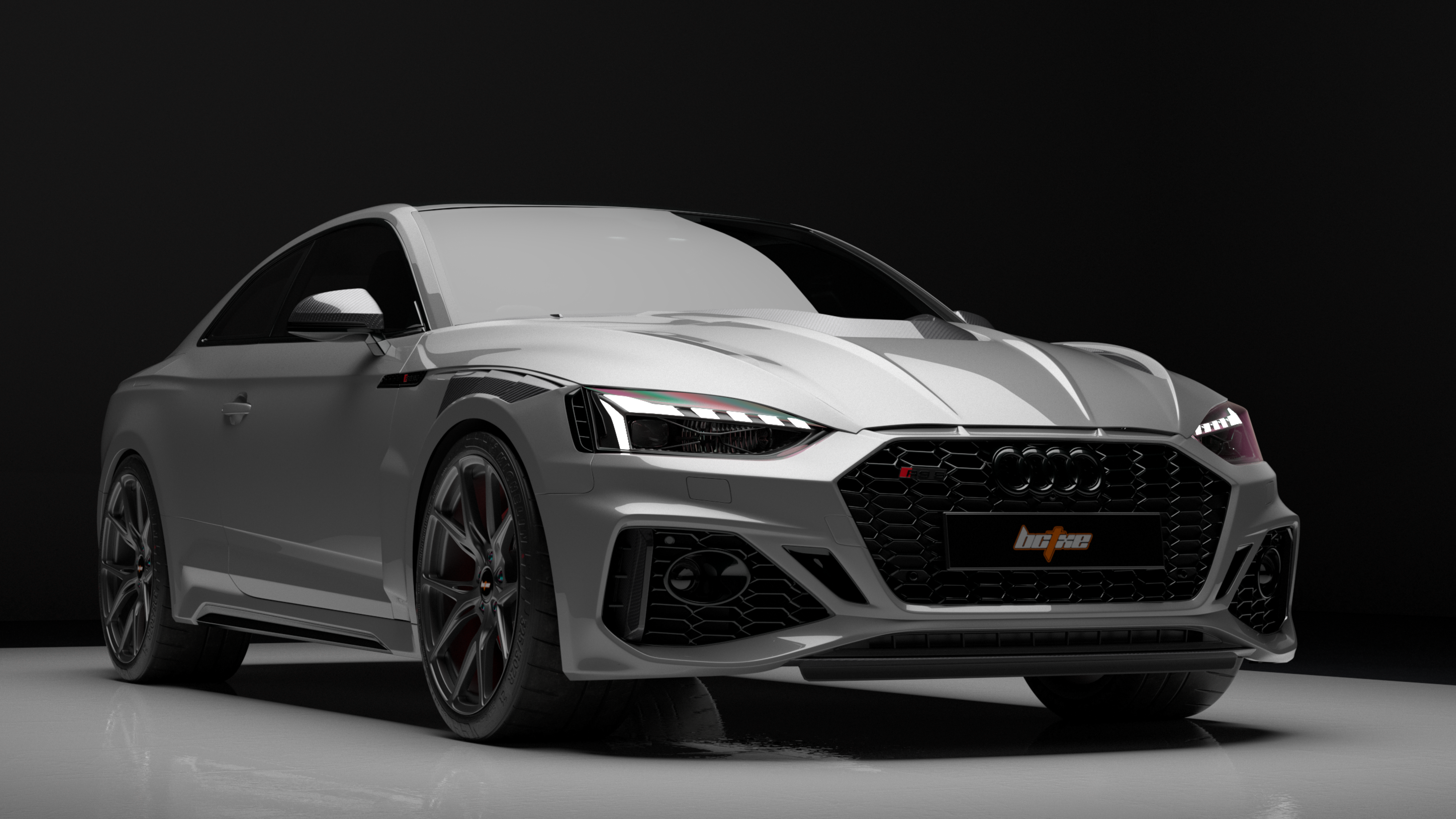 Audi RS4 B9 B9.5 2018-ON with Aftermarket Parts - Front Fenders Dry Pre-preg Carbon Fiber from BCTXE Tuning